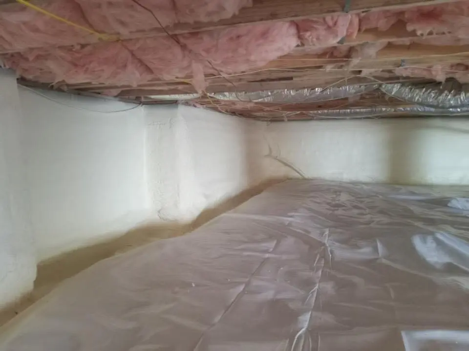 Crawl space encapsulation with closed-cell spray foam for Roof Waterproofing in Faribault